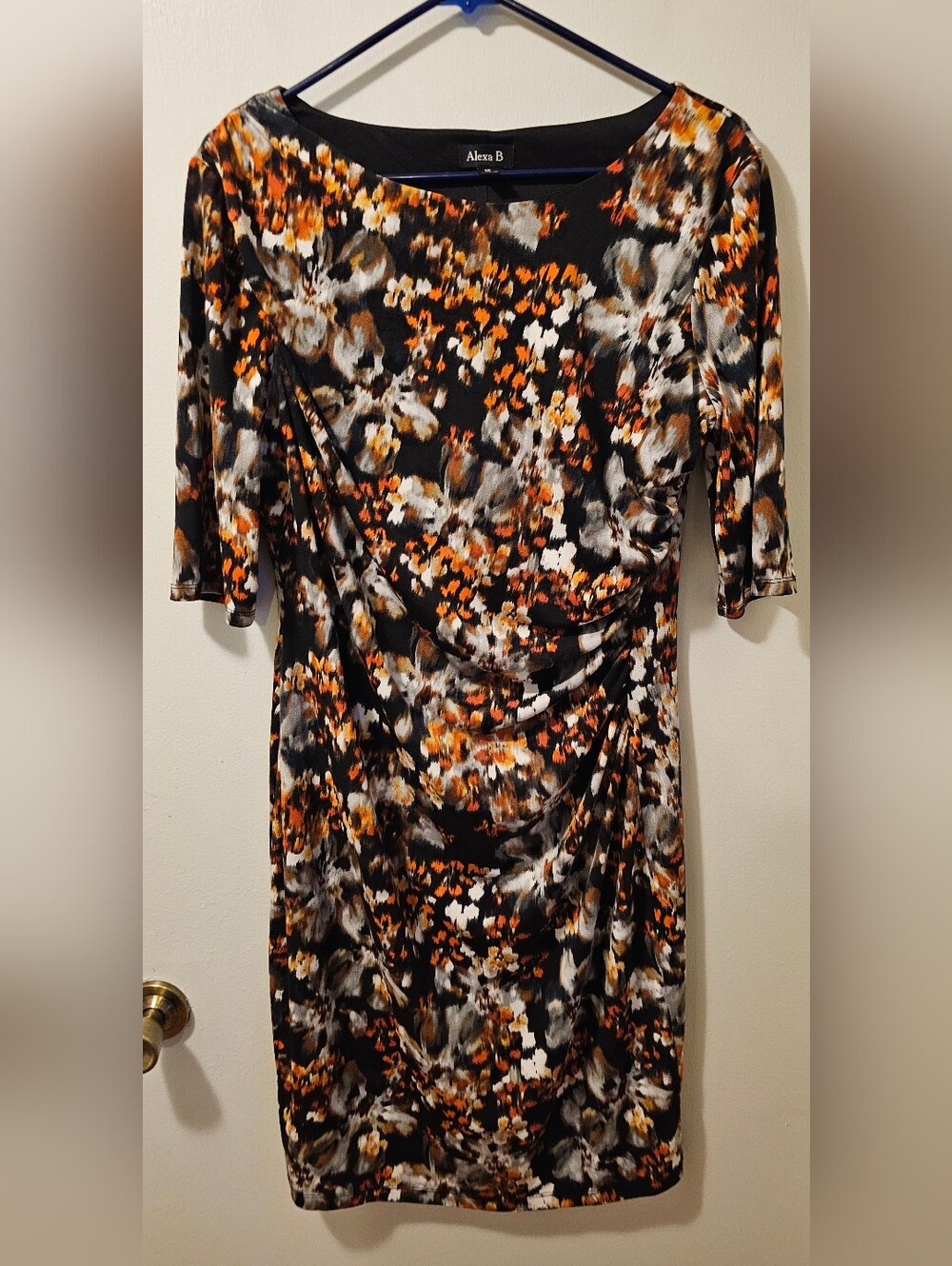 Alexa B Floral Print Sheath Dress 3/4 Sleeve Women's Size 12